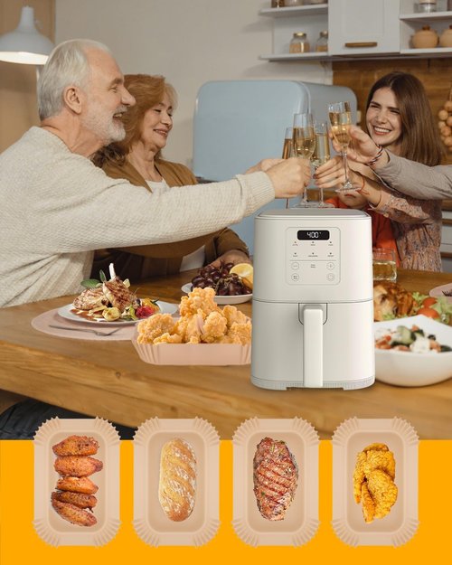 Bella 130PC Air Fryer Paper Liners - Non-Stick Disposable Parchment for 4Qt Slim Air Fryer