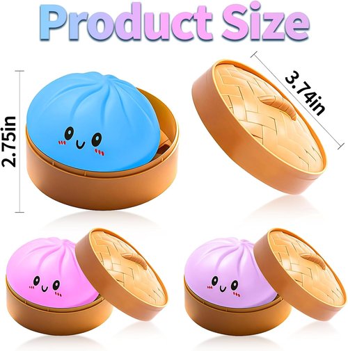 Dumpling Squeeze Toy - Colorful Stress Relief Fidget Ball | Stretchy Hand Toy for Parties (Pink)