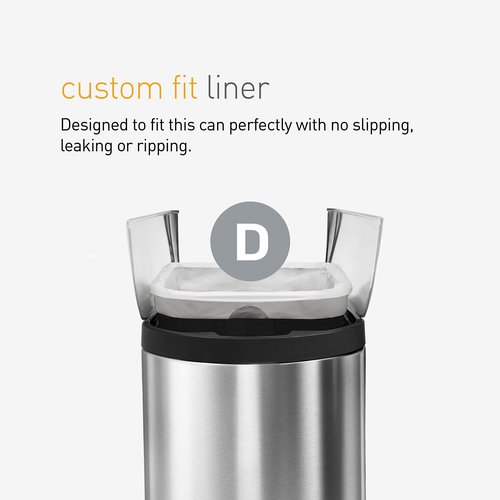 simplehuman Code D Custom Fit Drawstring Trash Bags in Dispenser Packs, 60 Count, 20 Liter / 5.3 Gallon, Clear