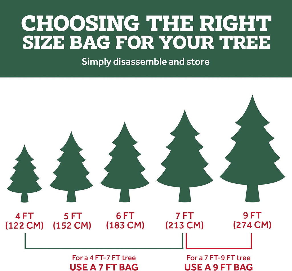 Zober Christmas Tree Storage Bag - Waterproof & Durable for 9 Ft Artificial Trees - Green with Label Slot