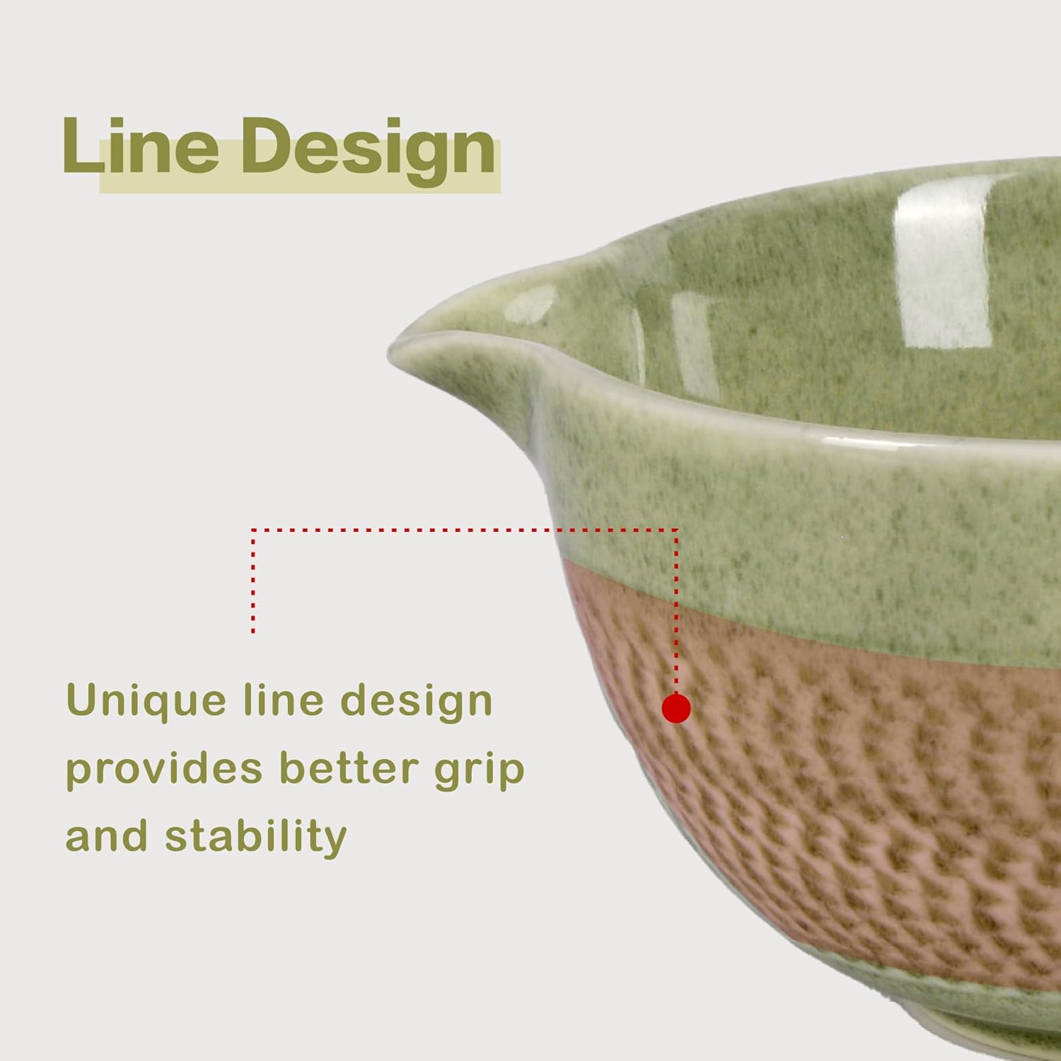 Skiennix Matcha Bowl - 500 ml Ceramic Chawan with Spout for Mixing Matcha, Salad, Soup & Tea | Matcha Green