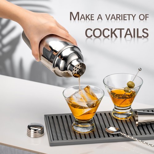 USEEKRIL Travel Martini Kit with 2 Glasses,Travel Bartender Kit with Case Recipe Cards, Cocktail Shaker Set for Cocktail Mixer,Martini Gift Shaker Set for Home Outdoor Party