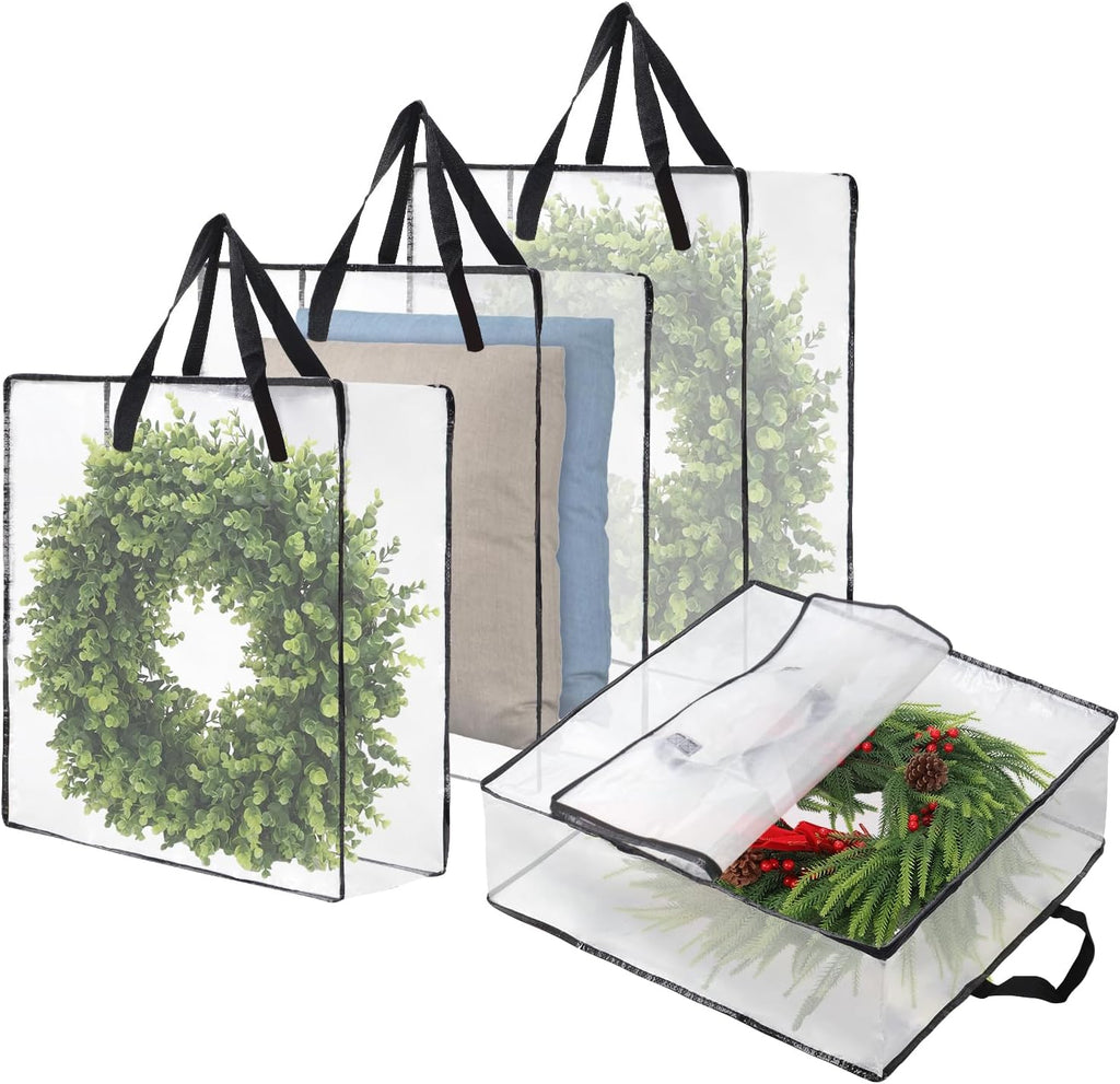 Skiennix Wreath Storage Bag - 26 Inch | 95L Container for Seasonal Decor & Bedding