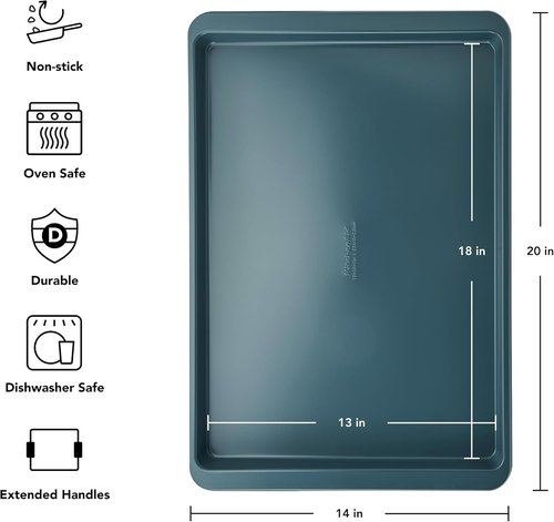 KitchenAid Nonstick Baking Sheet - Swiss Engineered Aluminized Steel, Dishwasher Safe, 13x18 Inch