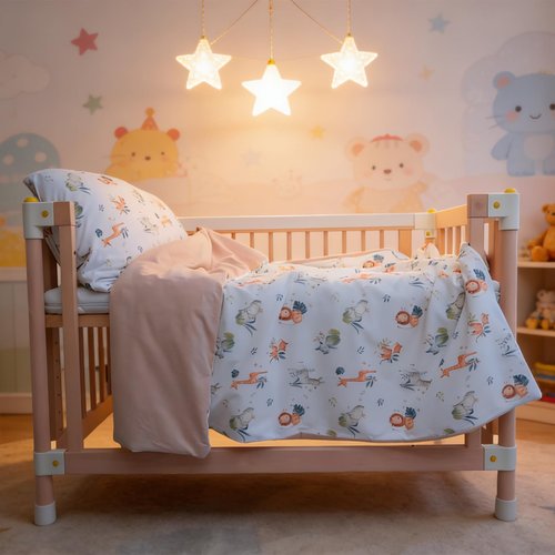 JoyTrek Toddler Comforter, Lightweight Baby Blanket for Toddler Bed, All Season Warm Cribs Quilt Kid Duvet Insert with 100% Cotton Soft Detachable Cover, Machine Washable 47x59in Animals
