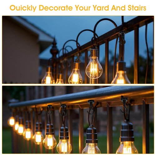 Limbeuuu 60 PCS Outdoor Hooks for Hanging String Lights, Balck Magnetic Hooks Strong 30lbs+ Hanging Party Light Wall Cable for Outside Cruise Cabin Refrigerator Fridge Grills Must Have