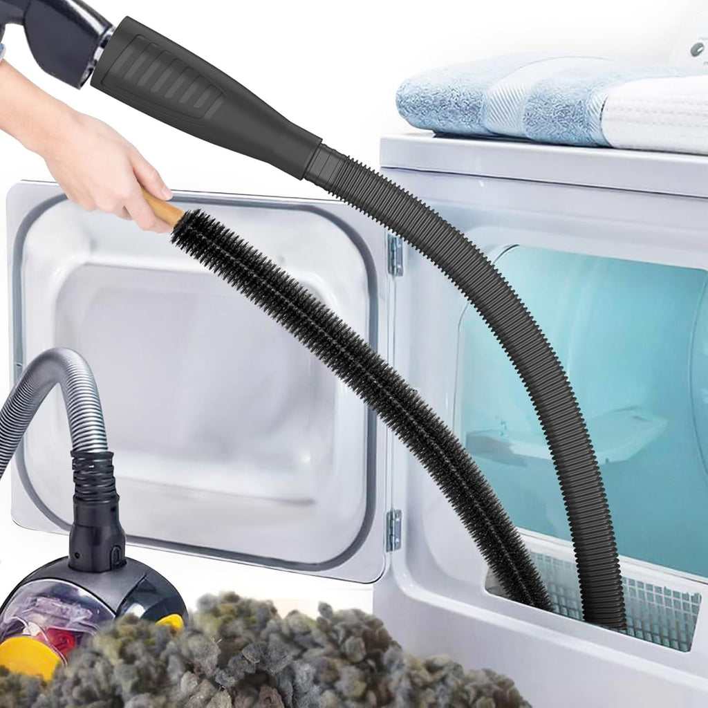 Sealegend Dryer Vent Cleaner Kit - 2-Piece Lint Vacuum Attachment & Brush for Effective Cleaning | Flexible Black Hose