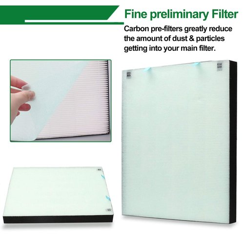 Replacement Post and Carbon Pre Filter compatible for Bissell Air400 Air Cleaner Purifier, 1 Pack 2521 Post Filter, 1 Pack 2520 Carbon and 1 Pre Filter, Compared to Part # 2521 and 2520