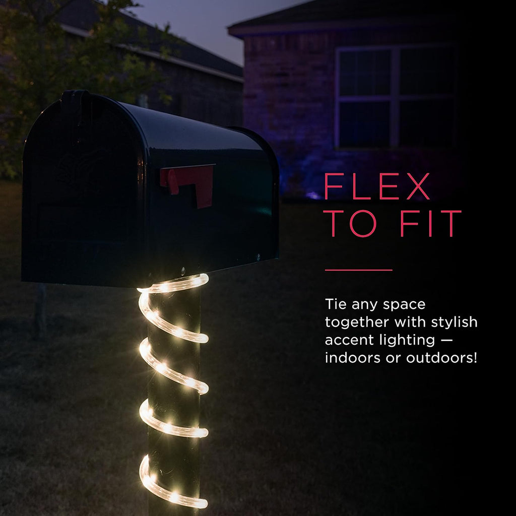 UltraPro LED Rope Lights - 50ft Classic Clear Warm White 3000K - Flexible & Durable Indoor/Outdoor Lighting