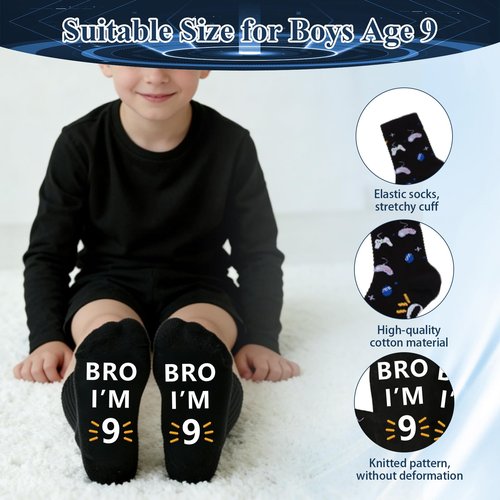 9 Year Old Boy Gifts, Birthday Gifts for 9 Year Old Boy, Cool 9th Birthday Gifts for Boys, Game Theme LEVEL 9 UNLOCKED Water Bottle Baseball Cap Socks Bag Keychain Wristbands for Son Nephew Grandson