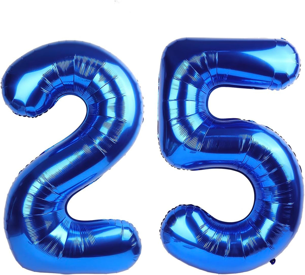 Number 25 Balloon by [Brand Name] - 40-Inch Navy Blue Birthday Decoration for 25th Celebration