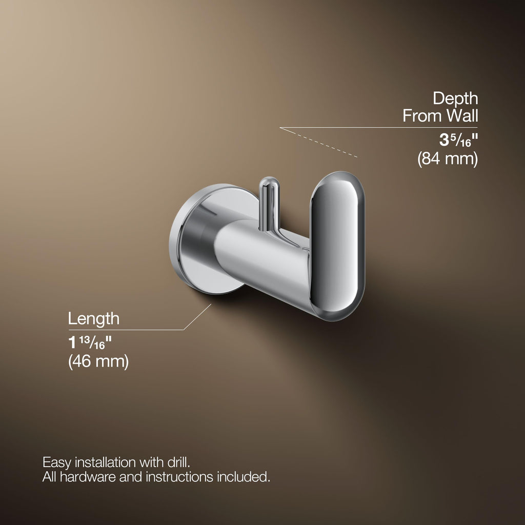 Kohler 97897-CP Kumin™ Robe Hook, Polished Chrome