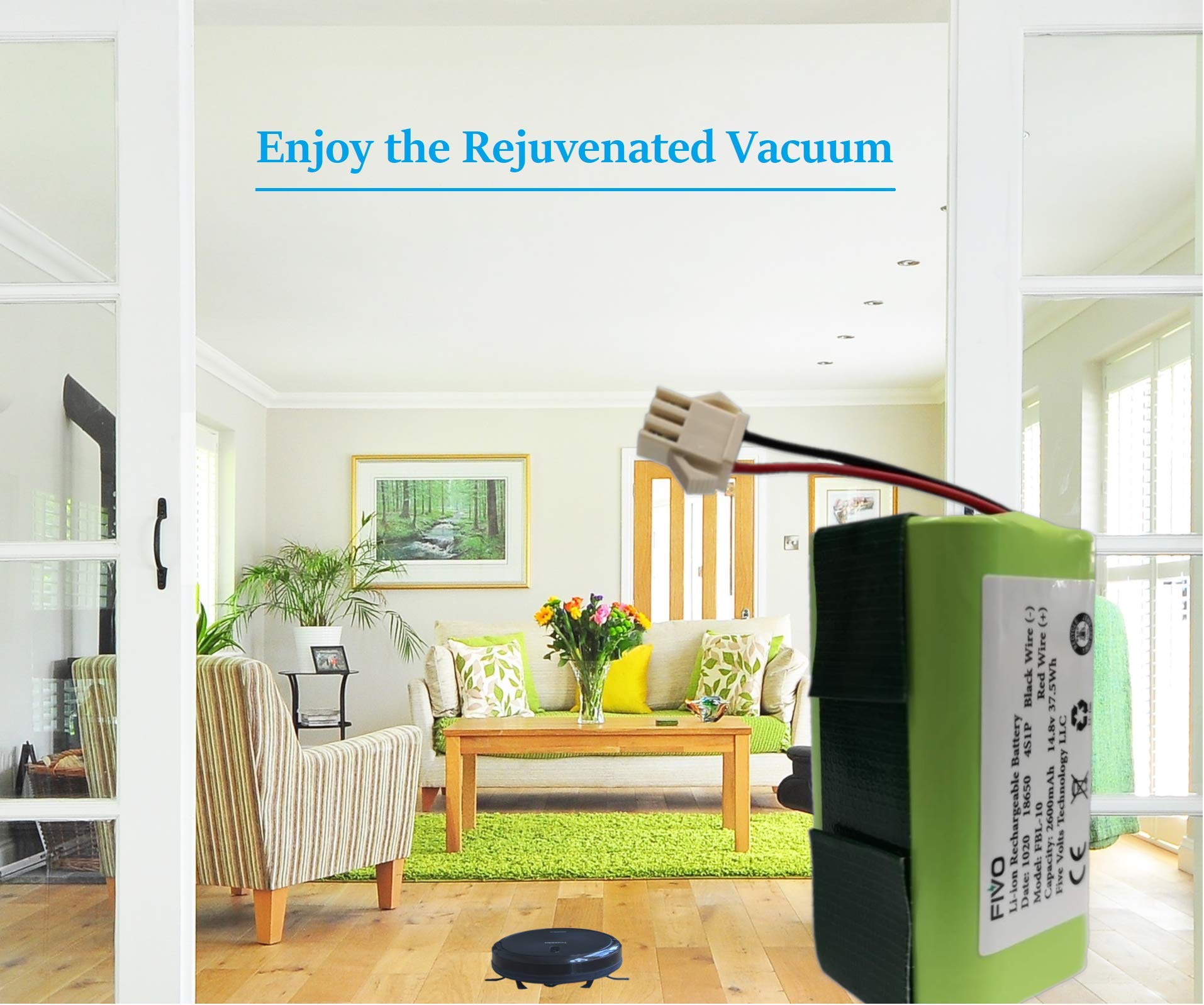 Replacement Battery for Coredy R300, R500+, R550, R580, R650, R3500, R3500S and Amarey A800, A900, Eufy RoboVac 11S, 11S Plus, 11S Max, Ecovacs Deebot N79 DN622 Robot Vacuum Cleaners, 2600mAh, 14.4V