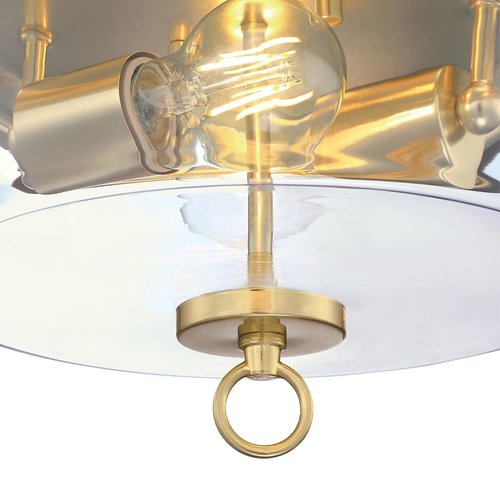 Westinghouse 6128600 Lebanon Transitional 12 Inch, Two Light Flush Mount Ceiling Fixture, Champagne Brass Finish, Clear Glass