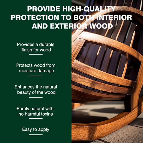Danish Oil for Wood - Pure Polymerized Linseed Oil Wood Finish & Sealer - Ideal for Furniture, Butcher Blocks, Salad Bowls, & More - Restore & Protect, Fast Curing