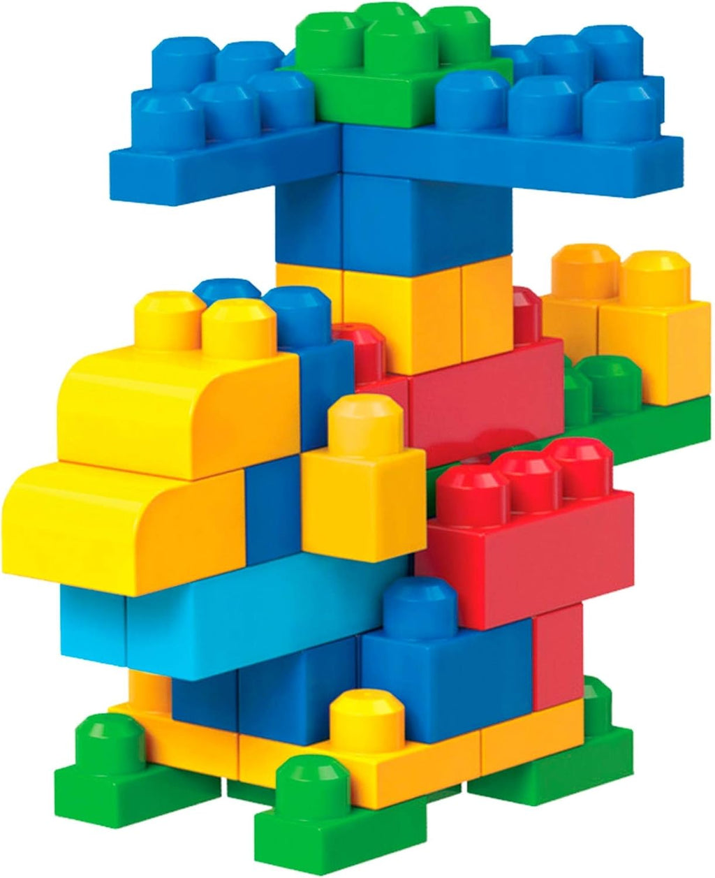 MEGA BLOKS First Builders Toddler Blocks Set - 80-Piece Building Bag with Storage | Blue, Ages 1+