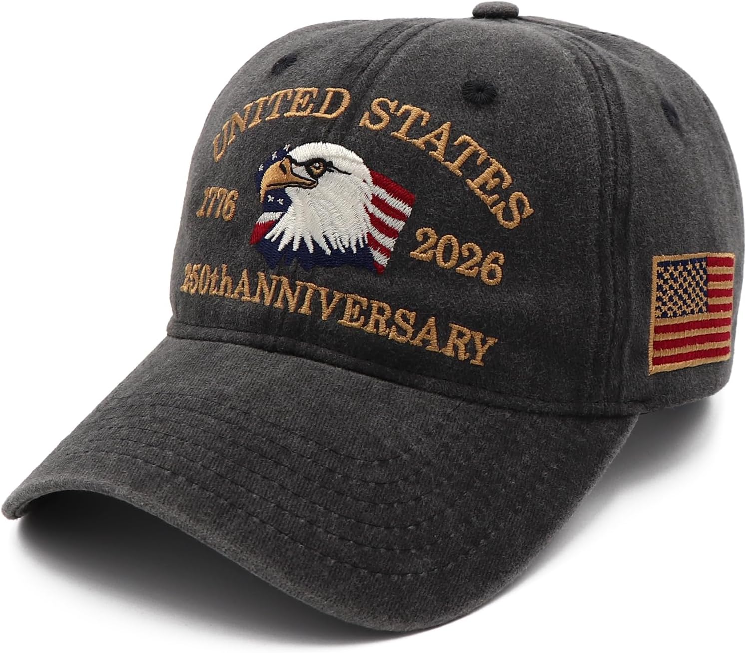 USA 250th Anniversary Hat - Patriotic Baseball Cap with Embroidered Eagles | Unisex Design