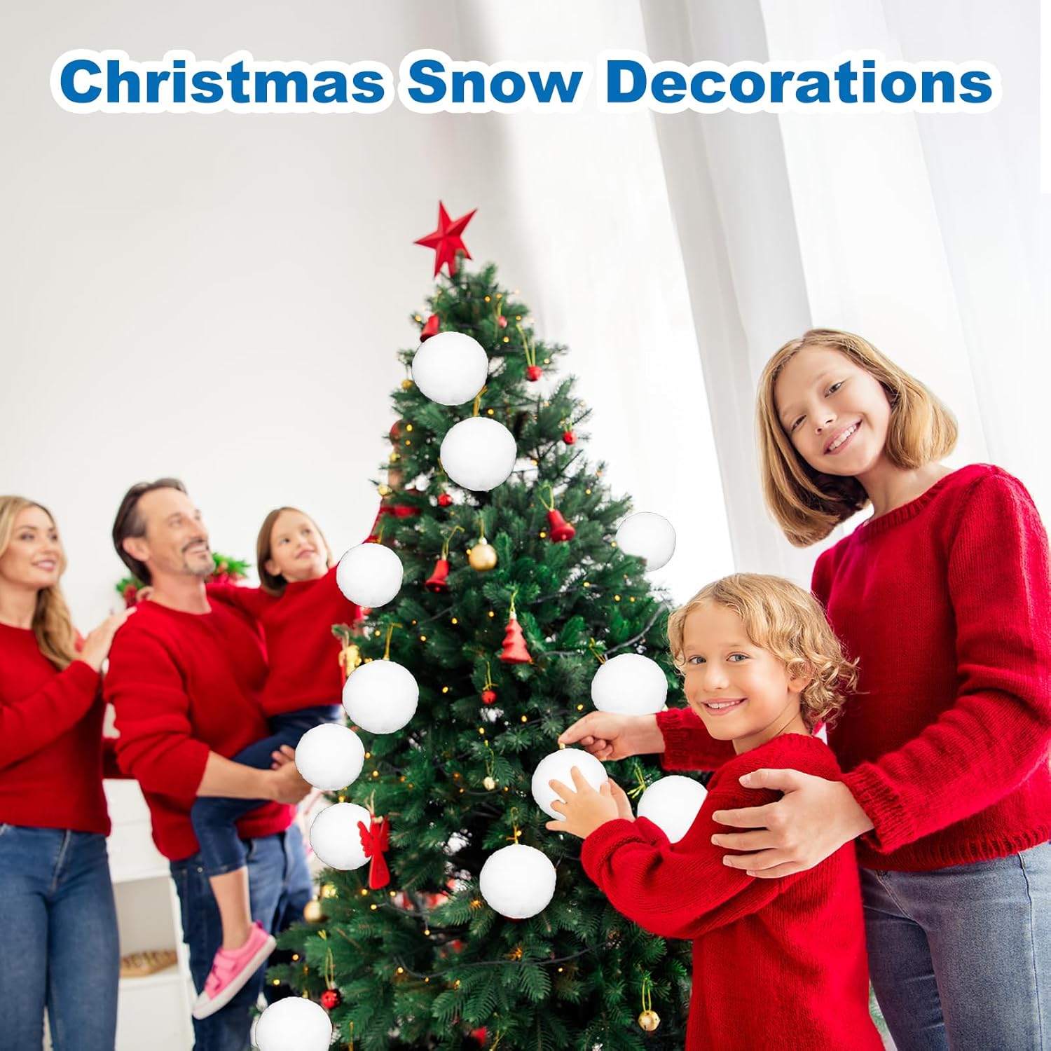 Skiennix 50 Pcs Fake Snowballs Set - Soft Artificial Snow Balls with Drawstring Bag for Indoor & Outdoor Fun