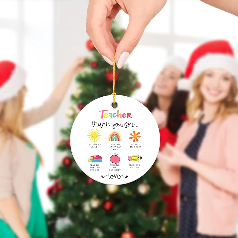Teacher Appreciation Christmas Ornament 2026 H42 – Thank You Gift, Basswood & Acrylic
