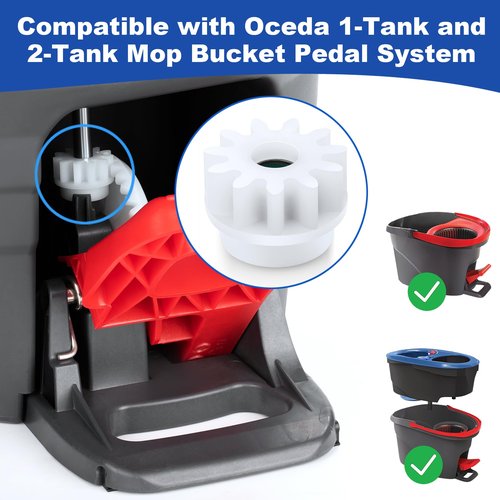 4 Pcs Spin Mop Bucket Pedal Bearing Replacement Gear Compatible with Ocedar Mop Bucket Only, One Way Bearing Repair Parts Compatible with O Cedar Bucket