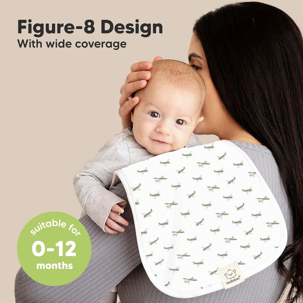 Vessels Organic Burp Cloths - 5-Pack Super Absorbent Cotton Baby Rags | Soft & Plush 21" x 10" Unisex Towels