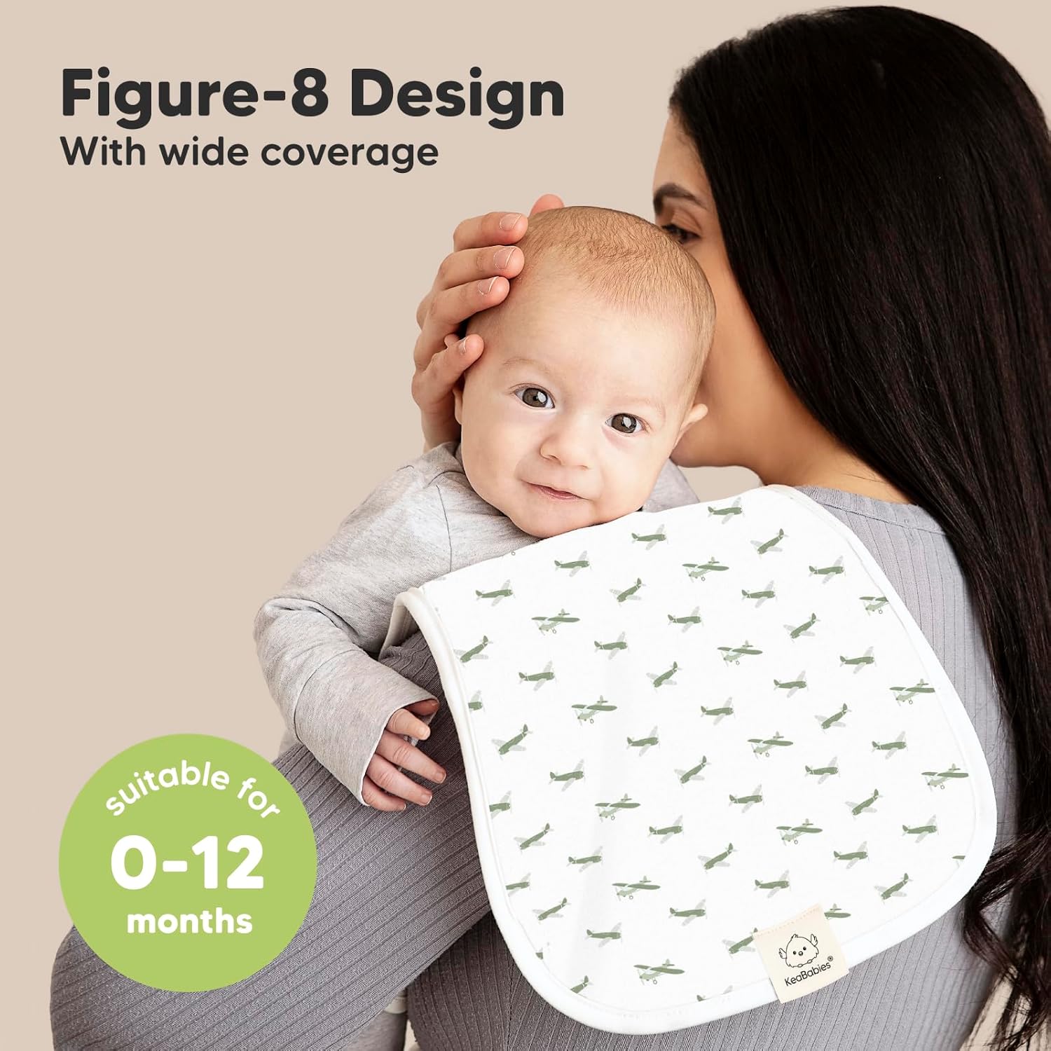 Vessels Organic Burp Cloths - 5-Pack Super Absorbent Cotton Baby Rags | Soft & Plush 21" x 10" Unisex Towels