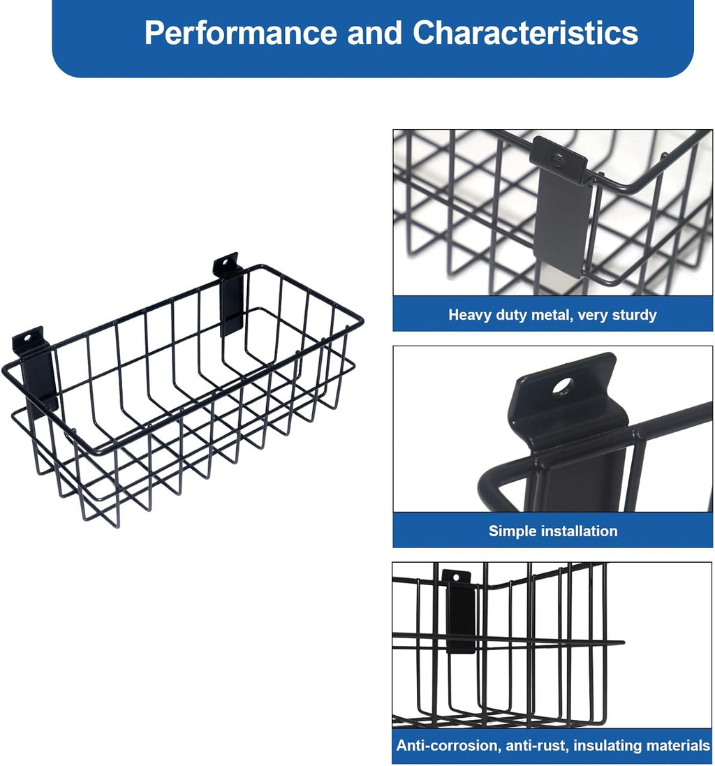 NeatiEase 29 PCS Slatwall Accessories Kit - Heavy Duty Hooks & Baskets for Garage Storage | Multi-Sized