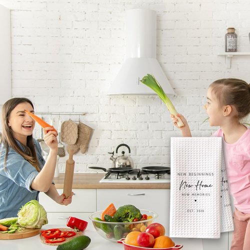 Shescrzionu 1PC Housewarming Gifts for New House 2026 Kitchen Towels, New Beginnings Hand Towels, Ideal Gifts for Homeowner Decorative,Welcoming Home Sweet Home Tea Towels-Ab02