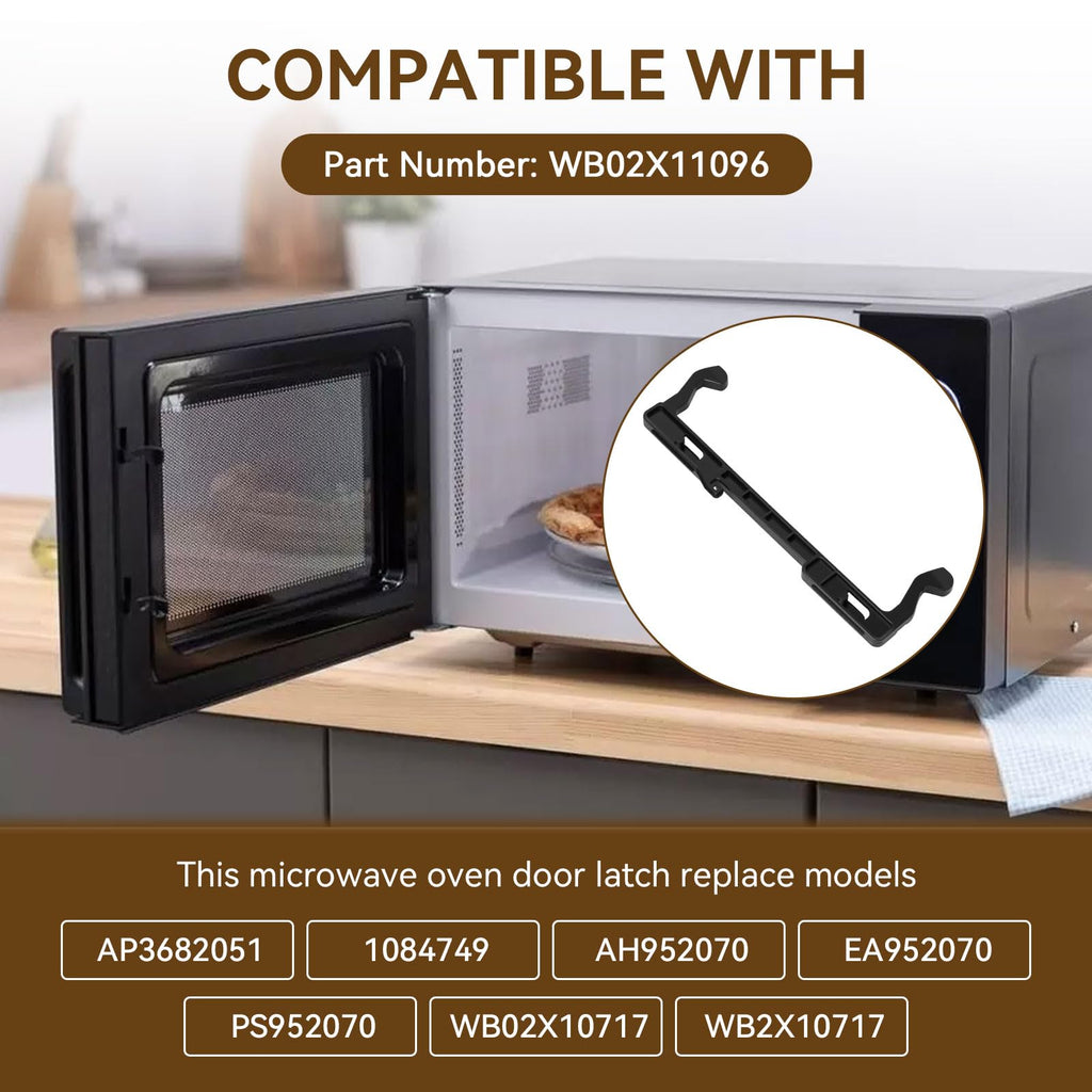 Microwave Oven Door Latch Lever WB02X11096 Parts Replacement for GE,Replaces AP3682051 1084749 AH952070 EA952070 PS952070 WB02X10717 WB2X10717