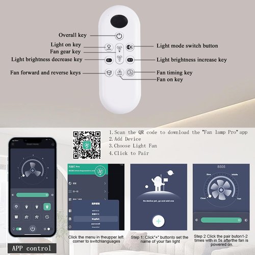GJeg Ceiling Fans with Lights, 42 Inch Low Profile Ceiling Fan with Lights and Remote Control, LED Dimmable DC Reversible, 8 Speed, Noiseless, Modern Brown Ceiling Fan for Bedroom, Indoor/Outdoor Use