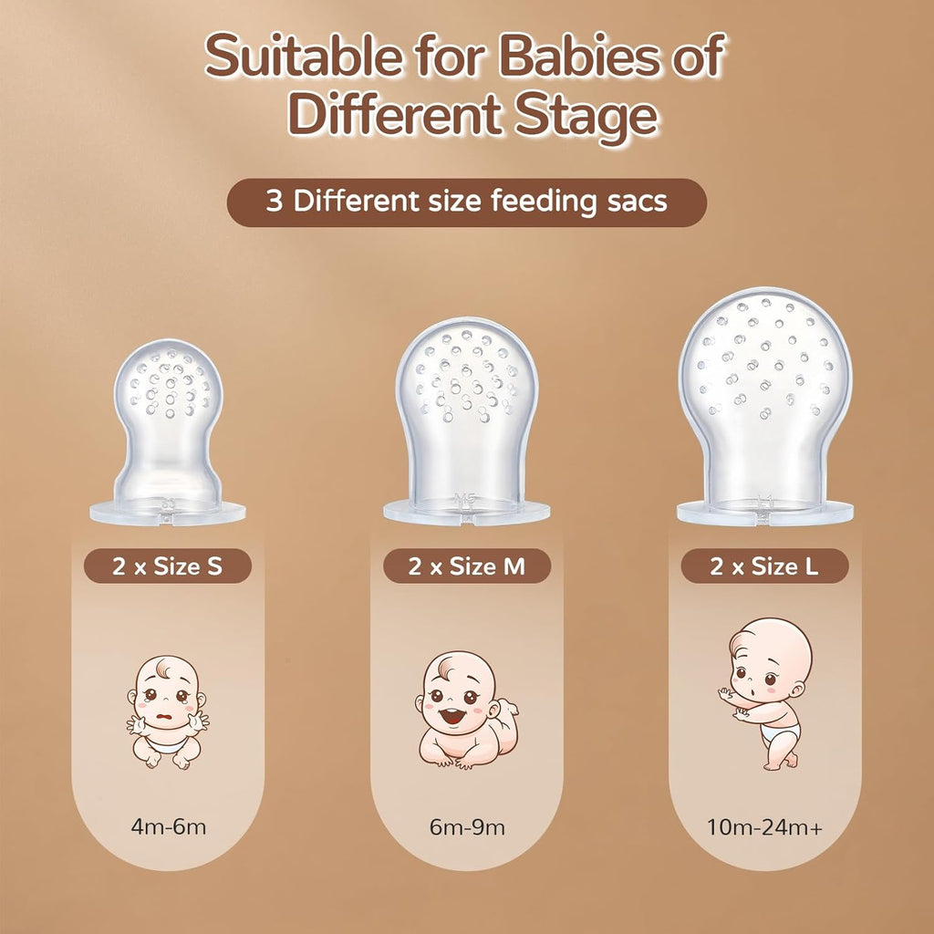 Skiennix 2 Pack Silicone Baby Fruit Feeder - Mini Freezer Tray & Breastmilk Popsicle Molds for Teething Relief | Safe Infant Self-Feeding