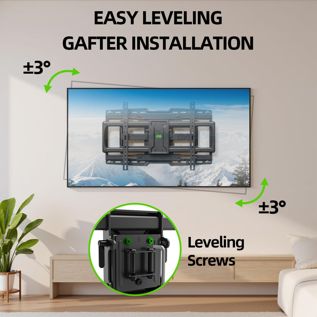 USX MOUNT Heavy Duty Full Motion TV Wall Mount - Fits 42-97 Inch TVs Up to 150 lbs | Tool-Free Tilt & Swivel