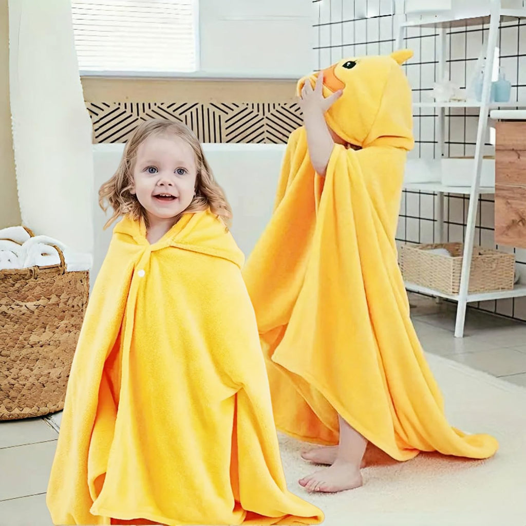 SEVDO Toddler Hooded Bath Towel, 27.5"X55" Girl Boy Robe with Hood 3-8,Soft Absorbent Baby Bath Towels, Highly Absorbent Bathrobe Blanket Kids Shower Gifts,Toallas de Baño para Bebe