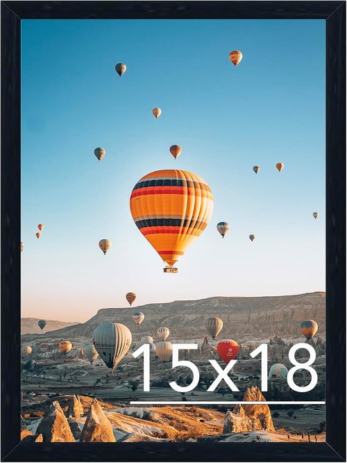 JCJMY 15x18 Picture Frame - Black Wall Gallery Frame for Horizontal & Vertical Photos