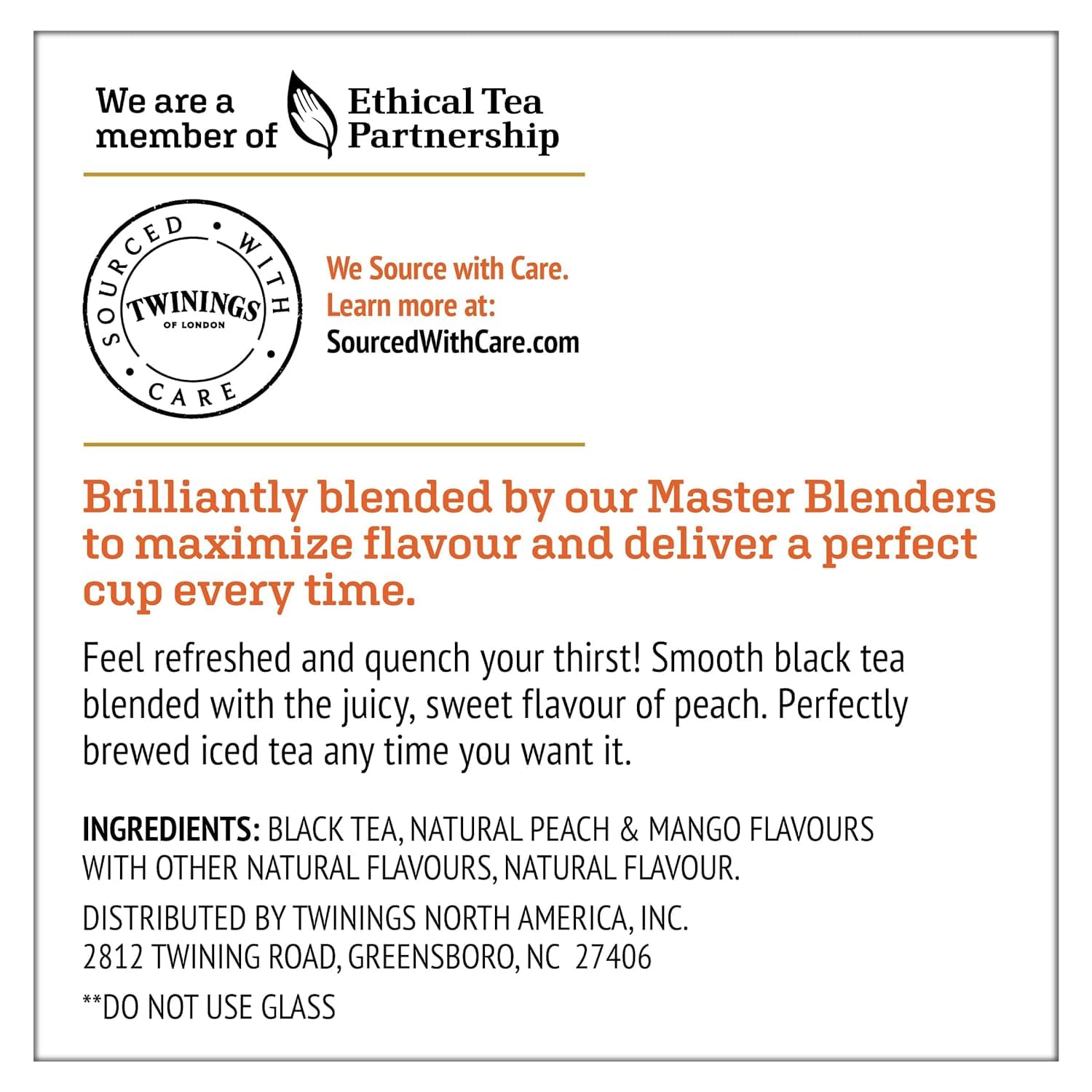 Twinings Brew Over Ice Peach Black Iced Tea K-Cup Pods - Unsweetened, Caffeinated, 24 Count