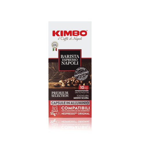 KIMBO Barista Espresso Napoli Coffee Capsules - Intensity 10 Medium-Dark Roast | 100 Count Compatible with Nespresso