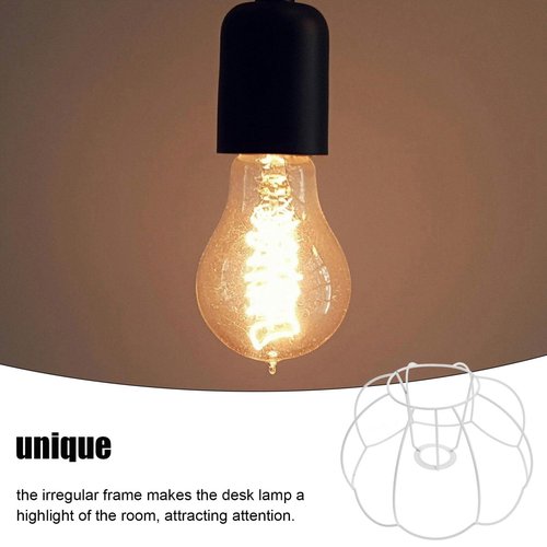 Ciieeo Vintage Pumpkin Lantern Holder Wire Lampshade Frame for DIY Table Lamp Retro French Metal Lamp Shade Bracket 9.84X9.84X6.18 Inch Lighting Accessory
