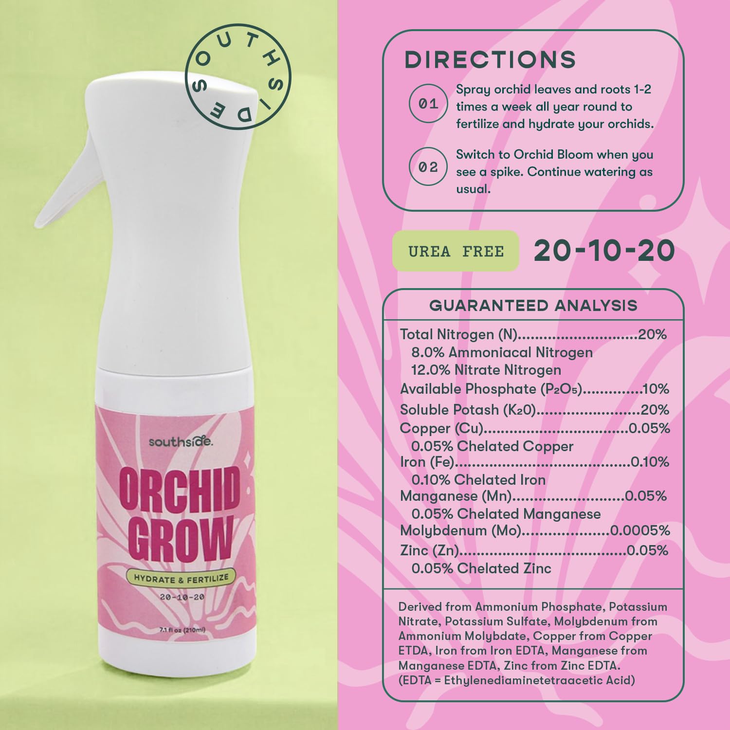Southside Orchid Grow Fertilizer - 7.1 Oz | Revive Dormant Orchids with Gentle Continuous Spray