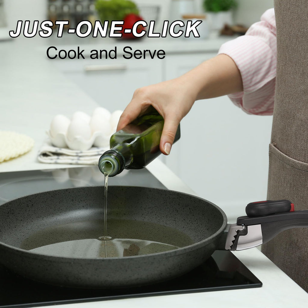 uxcell 2pcs Removable Handle, 7.5 Inch Detachable Handle for Pots and Pans, Universal Pot Handle Replacement Suitable for All Cookware Black