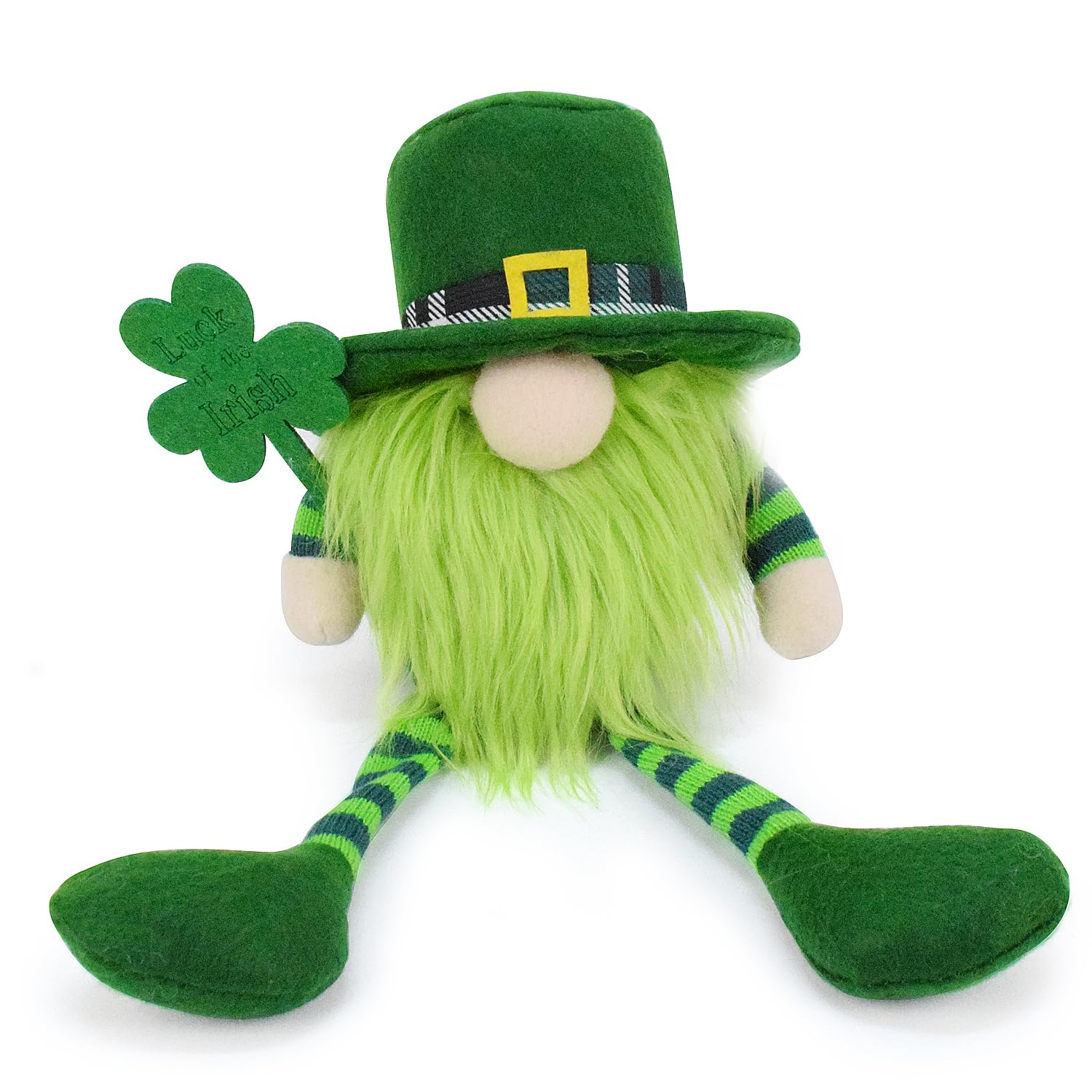 Vytina Adorable St. Patrick's Day Gnomes Plush Decorations Irish Leprechaun Luck Green Gnome Shamrock Elf Doll Swedish Tomte Ornaments for St. Patricks Day Home Decor