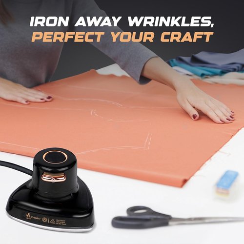EcoNour Mini Travel Iron & Steamer - 2-in-1 Design with Temperature Control & Non-Stick Soleplate | Compact & Portable for Crafting, Quilting, Sewing
