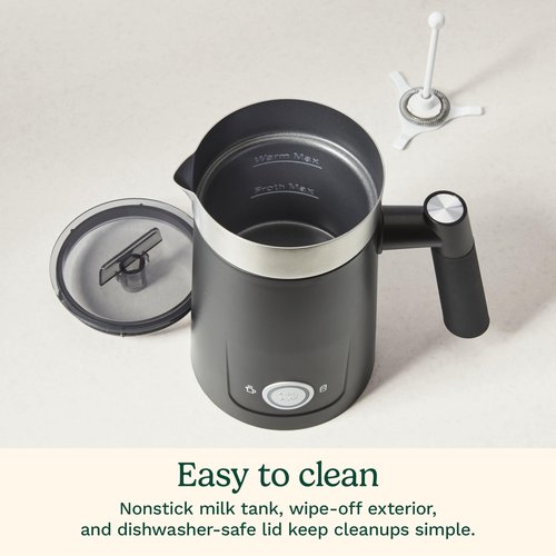Cuisinart Hot and Cold Foam Milk Frother, Electric Frother for Coffee, Lattes, Cappuccinos, Macchiatos, Hot Chocolate and More, Stainless Steel Nonstick Milk Tank, Cool Touch Exterior, FR-16, Black