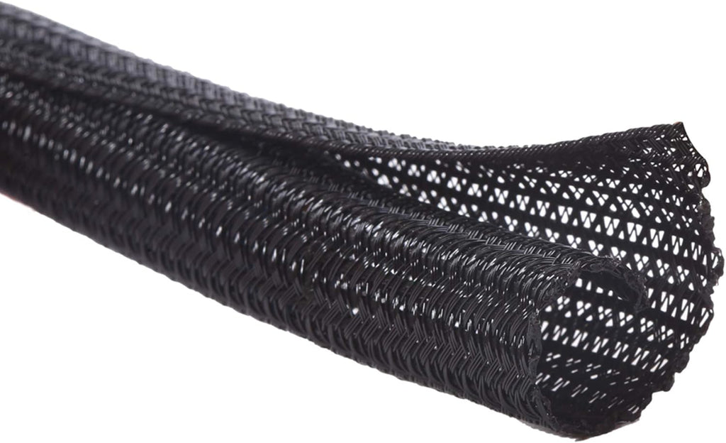 Alex Tech 10ft Cord Protector - Durable Wire Loom Tubing for USB & Power Cables - Black