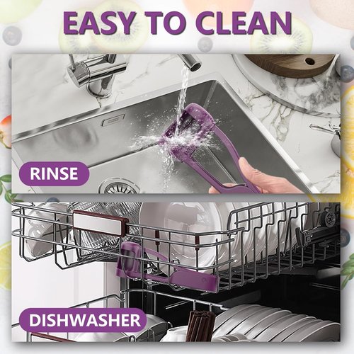 Luvan Grape Cutter for Toddlers | Stainless Steel Fruit Slicer for Easy Salad & Cake Decor - Purple