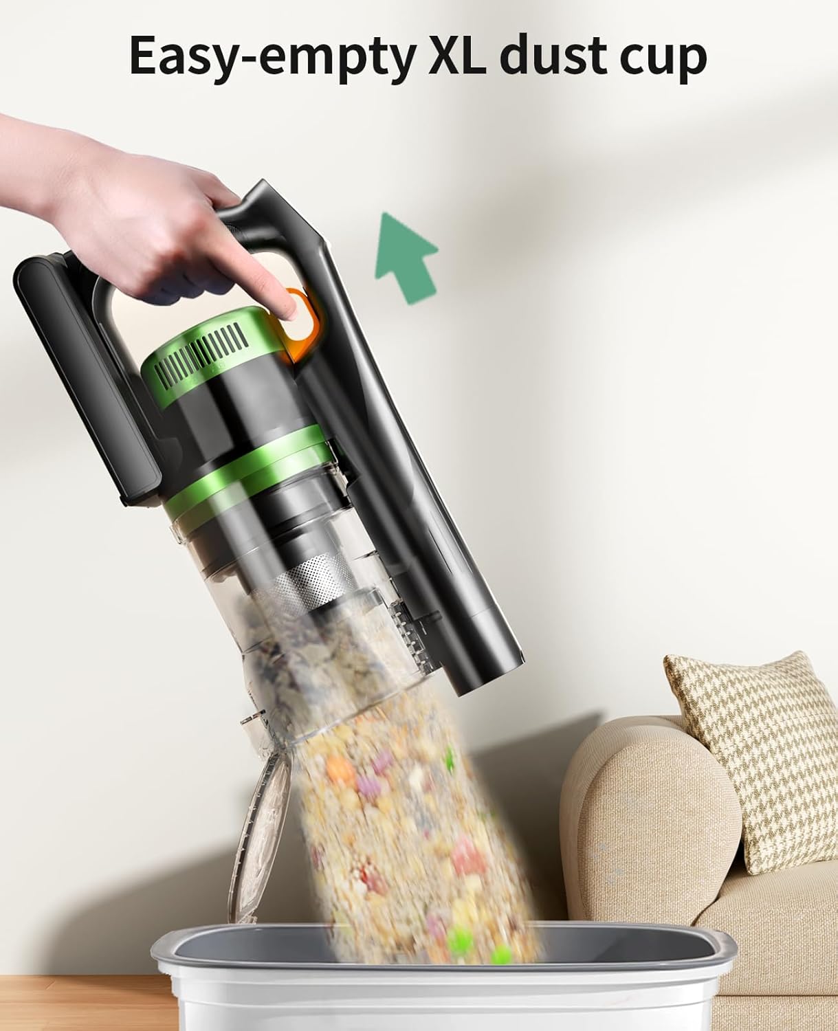 SunSare Cordless Vacuum Cleaner - 55KPa 650W Powerful Stick Vacuum for Home | 70 Minutes Runtime, Anti-Tangle Design