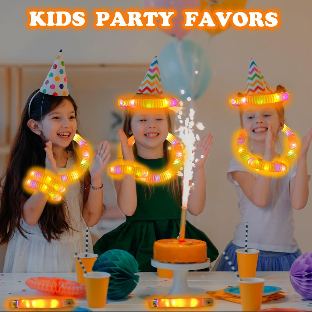 Skiennix Orange Graduation Glow Sticks - Light Up Bracelets & Necklaces | 12-24 PCS Party Favors for Kids