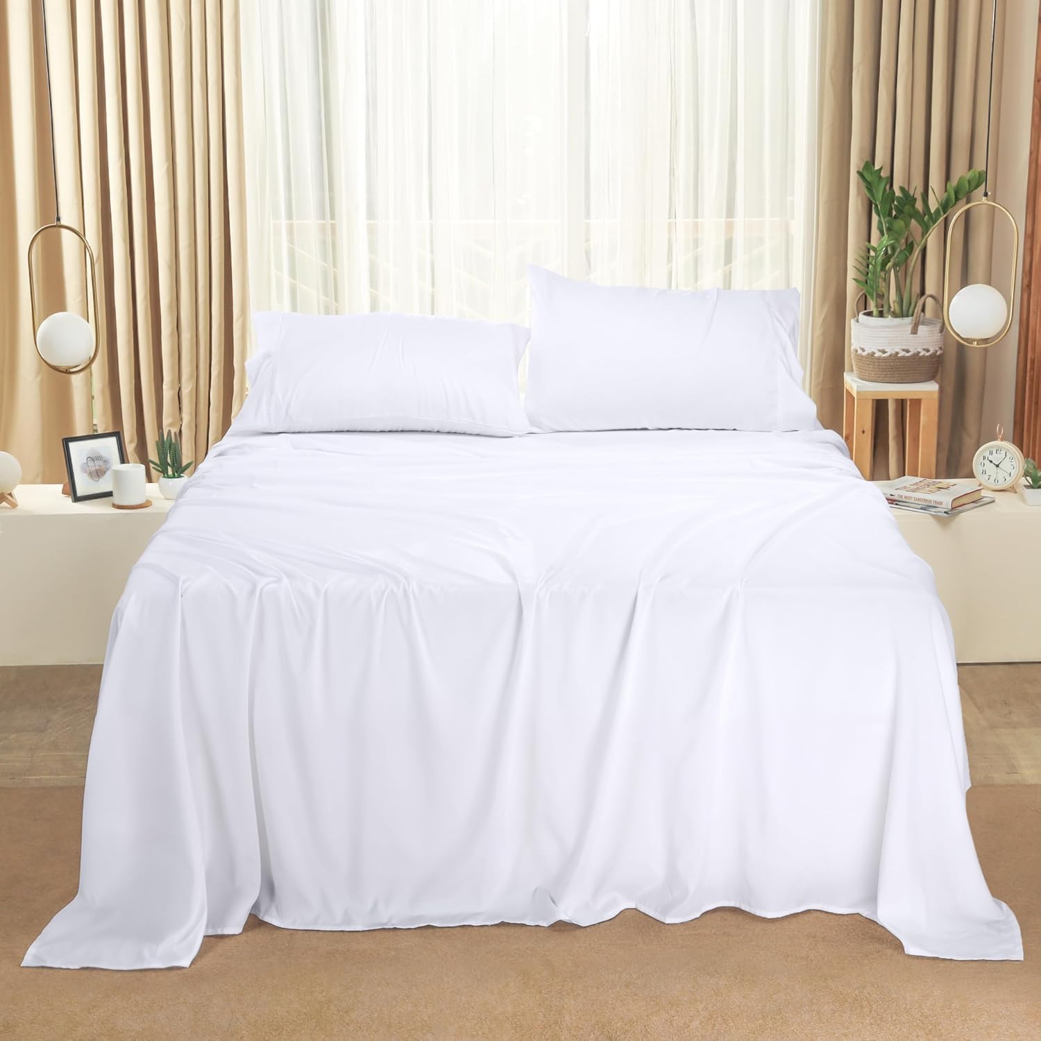 Utopia Bedding Full Bed Sheets Set - Soft Brushed Microfiber - Fade & Shrinkage Resistant - White