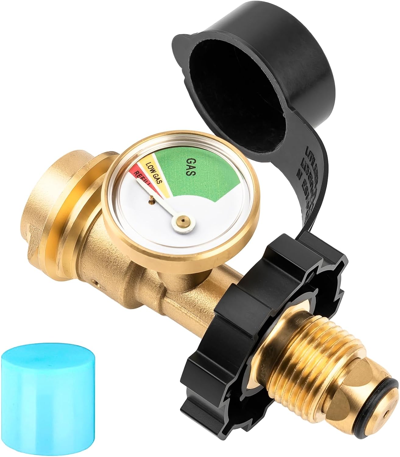 Skiennix 100 lb Propane Tank Adapter - POL to QCC1 Connection with Built-In Gauge for Easy Monitoring