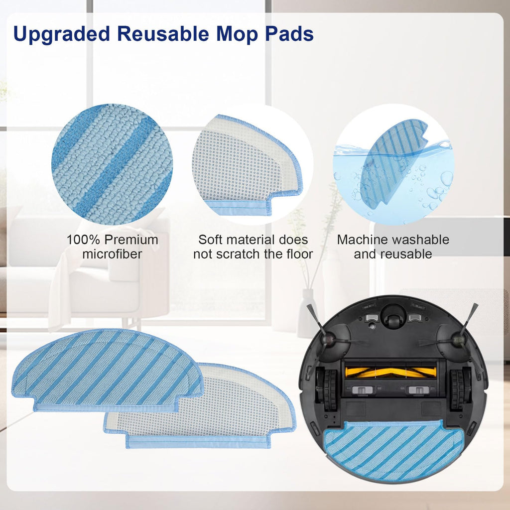 19 PCS Accessories Kit for ECOVACS DEEBOT N10 PLUS/ T9+/ N8 PRO+/ N8+/ T8AIVI+/ T8+ Robot Vacuum, Replacement Parts Main Brush, Side Brush, Filter, Mop pads, Dust Bag