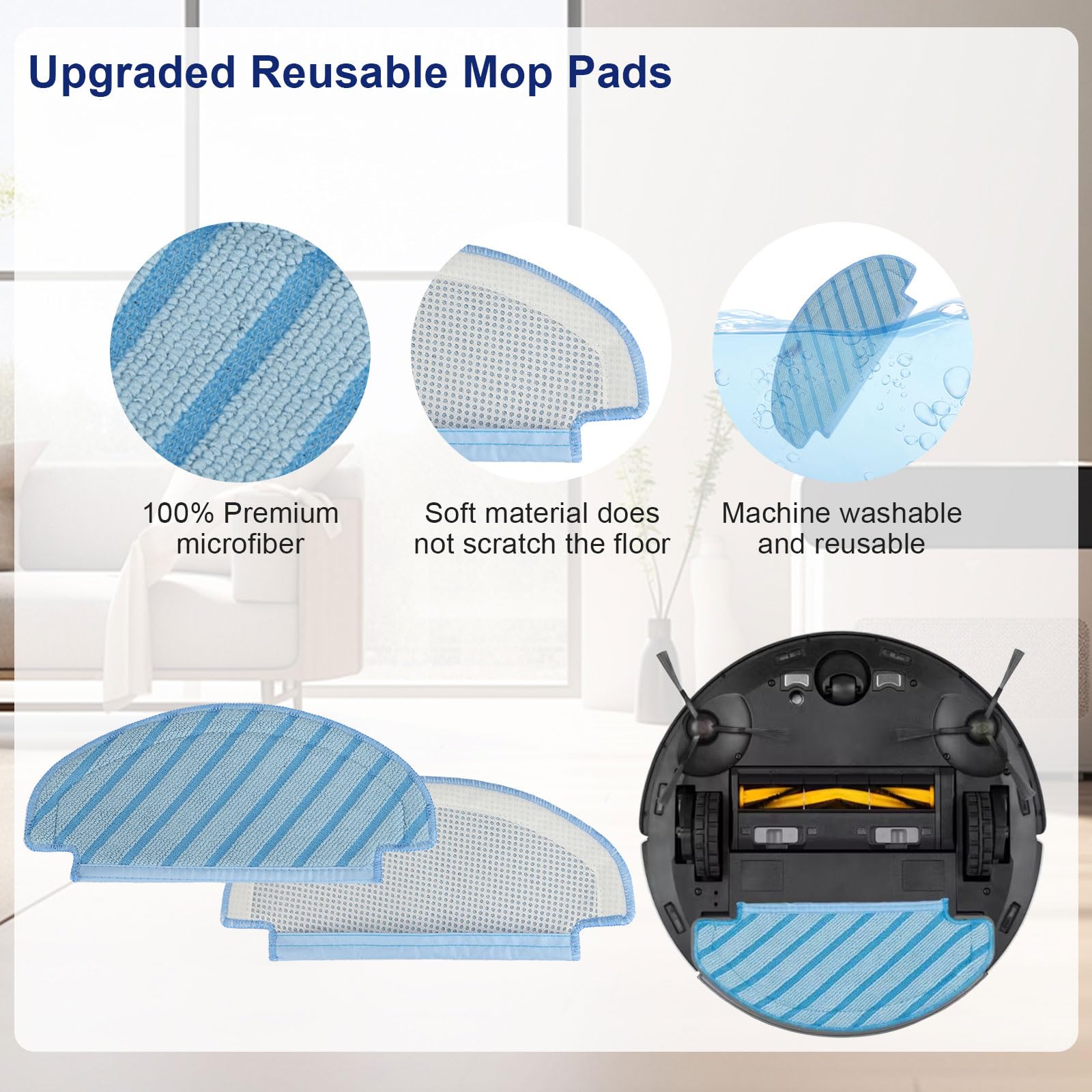 19 PCS Accessories Kit for ECOVACS DEEBOT N10 PLUS/ T9+/ N8 PRO+/ N8+/ T8AIVI+/ T8+ Robot Vacuum, Replacement Parts Main Brush, Side Brush, Filter, Mop pads, Dust Bag